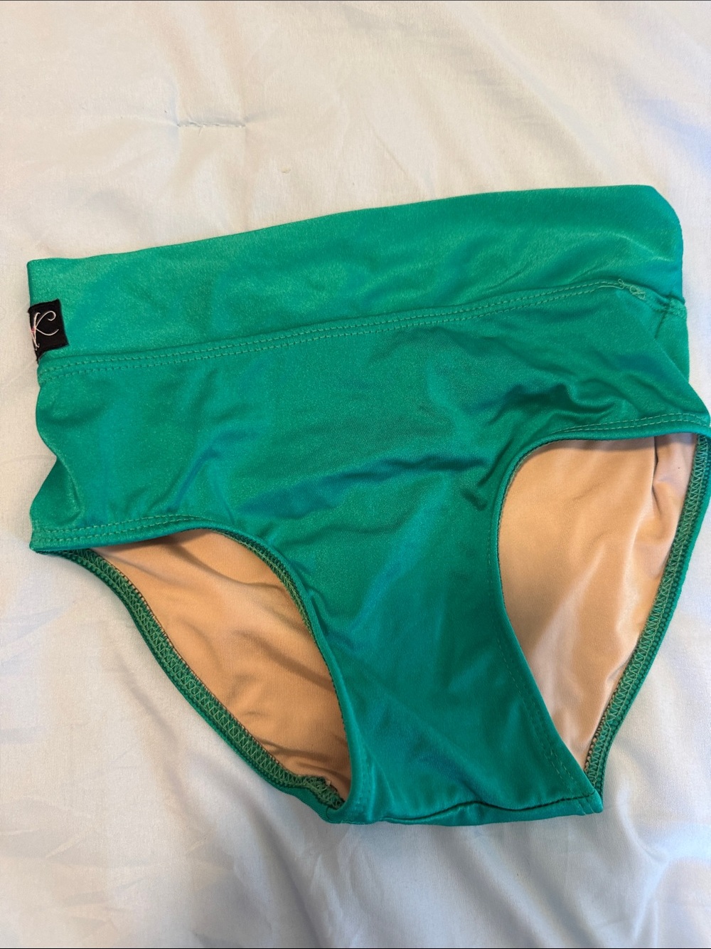Girls' High-Waist Bikini Bottom in Teal